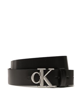 Calvin Klein Calvin Klein Dámsky opasok Round Mono Lthr Belt 30mm K60K610894 Čierna
