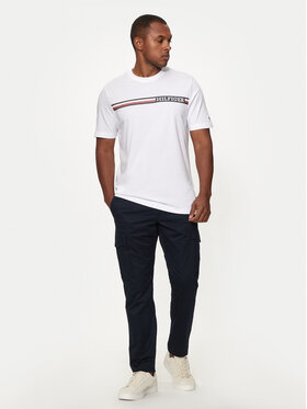 Tommy Hilfiger T-shirt Chest Stripe MW0MW36739 Bijela Regular Fit