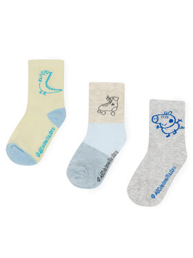 Peppa Pig Peppa Pig Set 3 parov otroških visokih nogavic ACCS-SS24-234PP-A Modra