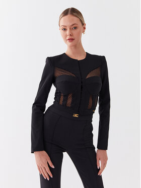 Elisabetta Franchi Elisabetta Franchi Marynarka GI-071-32E2-V450 Czarny Slim Fit