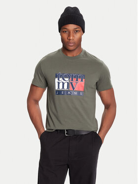 Tommy Jeans Tommy Jeans Póló DM0DM21977 Khaki Regular Fit