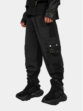 MADE BY SOCIETY MADE BY SOCIETY Spodnie materiałowe BLOCK DROP Pants - P17791 Czarny Basic Fit