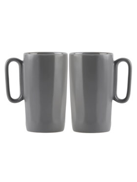 Vialli Design Vialli Design Komplet kubków 2 KUBKI CERAM.Z USZKIEM 330ML FUORI SZARE 30077 Szary