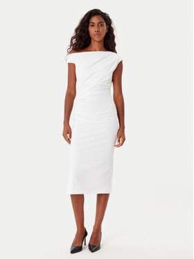 Rinascimento Rinascimento Kokteilinė suknelė CFC0125334003 Balta Slim Fit