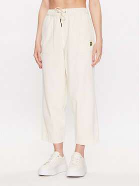 Lyle & Scott Lyle & Scott Bavlnené nohavice Workwear Trousers TRW1801V Biela Regular Fit