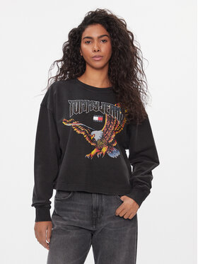 Tommy Jeans Tommy Jeans Majica dugih rukava Vintage Eagle DW0DW16415 Crna Cropped Fit