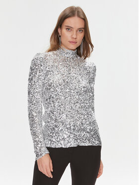 Bruuns Bazaar Bruuns Bazaar Majica BBW3766 Srebrna Regular Fit