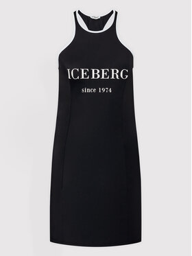 Iceberg Poletna Obleka ICE2WCU03 Črna Slim Fit