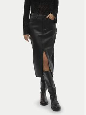 Vero Moda Vero Moda Rock aus Kunstleder Veri 10311707 Schwarz Regular Fit