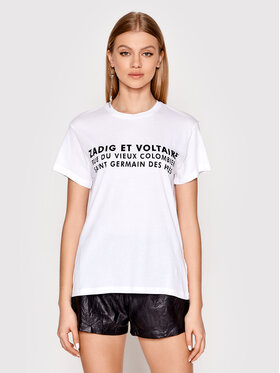 Zadig&Voltaire Zadig&Voltaire T-Shirt Zoe Zv Address JWTS00075 Biały Regular Fit