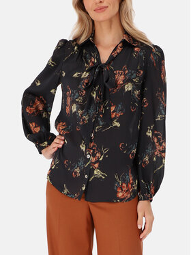 Potis & Verso Potis & Verso Bluzka Karo Granatowy Regular Fit