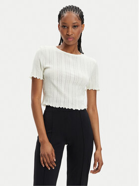 Noisy May Noisy May T-Shirt Judy 27027990 Biały Slim Fit