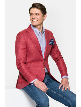 Lancerto Lancerto Marynarka Burgundia Czerwony Slim Fit