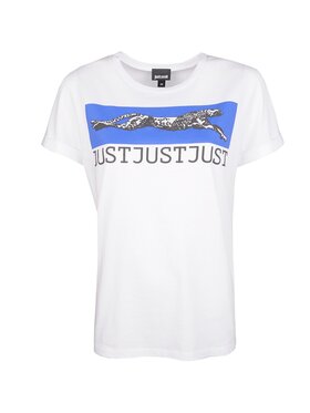 Roberto Cavalli Roberto Cavalli T-Shirt S02GC0342 N20663 Biały Regular Fit