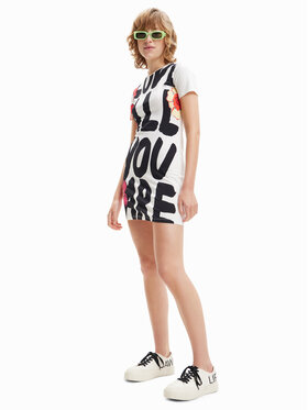 Desigual Desigual Повсякденна сукня Love All You 23SWVK69 Білий Slim Fit