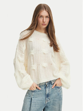 BOSS BOSS Sveter 50569870 Krémová Relaxed Fit