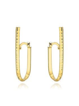Fugart Fugart Kolczyki Kolczyki złote wydłużone prostokąty diamentowane FUG7-31-K01450-2 Złoty
