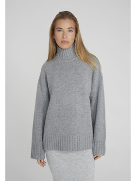 Style Republic Style Republic Golf Sweter o kroju oversize typu boxy, z mieszanki kaszmiru i wełny Srebrny Boxy Fit
