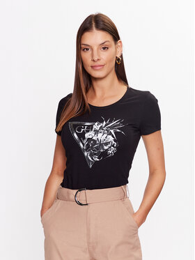 Guess Guess Marškinėliai W3YI30 J1314 Juoda Regular Fit