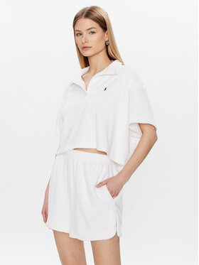 Polo Ralph Lauren Polo Ralph Lauren Комплект от тениска с яка и къси панталони 21256375 Бял Regular Fit