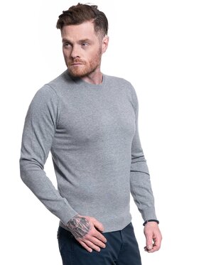 Mustang Mustang Sweter EMIL C BASIC Szary Regular Fit
