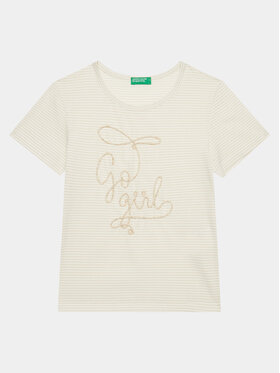 United Colors Of Benetton United Colors Of Benetton T-krekls 30DDC10HT Écru Regular Fit