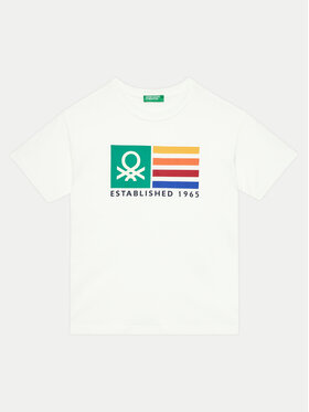 United Colors Of Benetton United Colors Of Benetton Тишърт 3I1XC10JL Бял Regular Fit