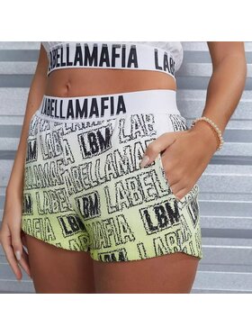 LaBellaMafia LaBellaMafia Szorty sportowe LABELLAMAFIA SHORTS ECCENTRIC AMARELO Biały Regular Fit