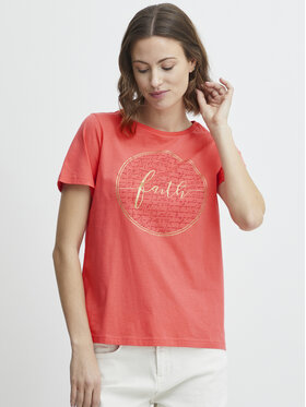Fransa Fransa Тишърт 20611797 Коралов Regular Fit