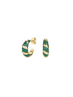 Rosefield Rosefield Kolczyki Emerald Croissant Hoops Złoty