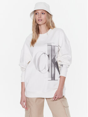 Calvin Klein Jeans Calvin Klein Jeans Mikina J20J220421 Biela Relaxed Fit