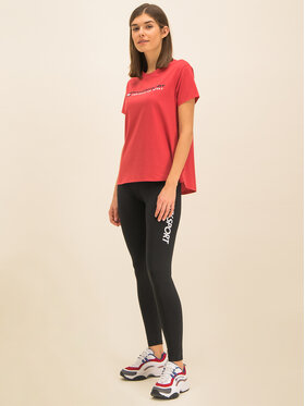 Tommy Sport Marškinėliai Tee Logo S10S100061 Raudona Regular Fit