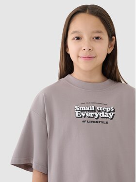 4F 4F T-Shirt 4FJRSS25TTSHF2587-83S Hnědá Cropped Fit