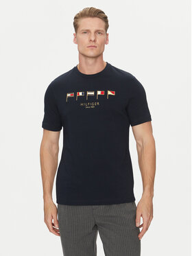 Tommy Hilfiger Tommy Hilfiger Tricou Multi Flags MW0MW38616 Bleumarin Regular Fit