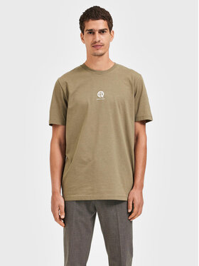 Selected Homme Selected Homme T-shirt Armin 16085666 Vert Slim Fit
