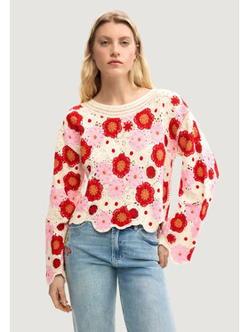 Desigual Desigual Sweter JERS_NORUEGA Beżowy Casual Fit