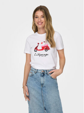 ONLY ONLY Тишърт Kita 15316574 Бял Regular Fit