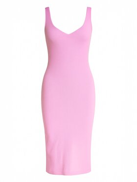 Nudyess Nudyess Sukienka dzianinowa Lancerta Mimi z prążka Różowy Fitted Fit