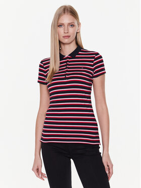 Tommy Hilfiger Tommy Hilfiger Polo majica Stripe WW0WW27151 Mornarsko modra Slim Fit
