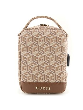 Guess Guess Torba na laptopa GCube Stripe Brązowy