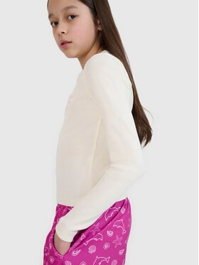 4F 4F S dlhými rukávmi 4FJRSS25TLONF537-11S Biela Slim Fit