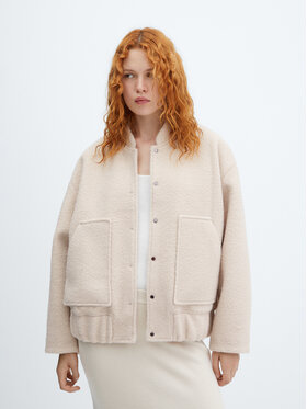 Mango Mango Kurtka przejściowa Sugar 57065988 Écru Oversize