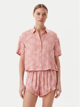 Hunkemöller Hunkemöller Pidžama košulja 301513 Bež Regular Fit