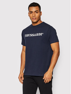 Trussardi Trussardi T-Shirt Logo 52T00589 Granatowy Regular Fit