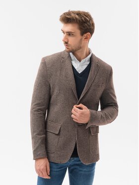Ombre Ombre Marynarka M162 Brązowy Regular Fit