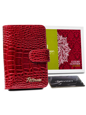 Peterson Peterson Mały Portfel Damski PTN CR-602-0738 RED Czerwony