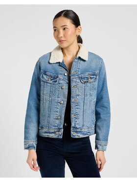 Lee Lee Kurtka jeansowa SHERPA RIDER JKT Niebieski Regular Fit