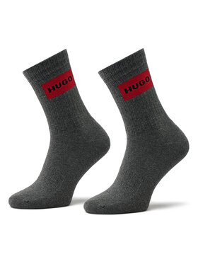 Hugo Hugo Lot de 2 paires de chaussettes hautes unisexe 2P Qs Rib Lab Col Cc 50468435 Gris