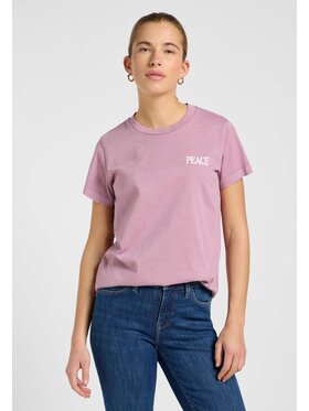 Lee Lee T-Shirt SMALL GRAPHIC TEE Różowy Regular Fit