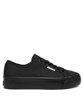 Calvin Klein Calvin Klein Sneakersy Vulc Flatform Lace Up Moire YW0YW02012 Čierna